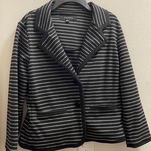 Black blazer with grey stripes
